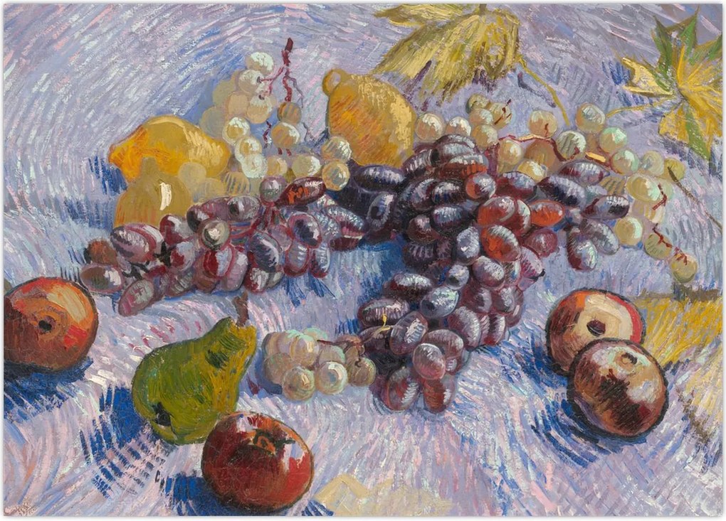 Obraz na szkle - Vincent van Gogh, Grapes, Lemons, Pears, and Apples, reprodukcje (70x50 cm)