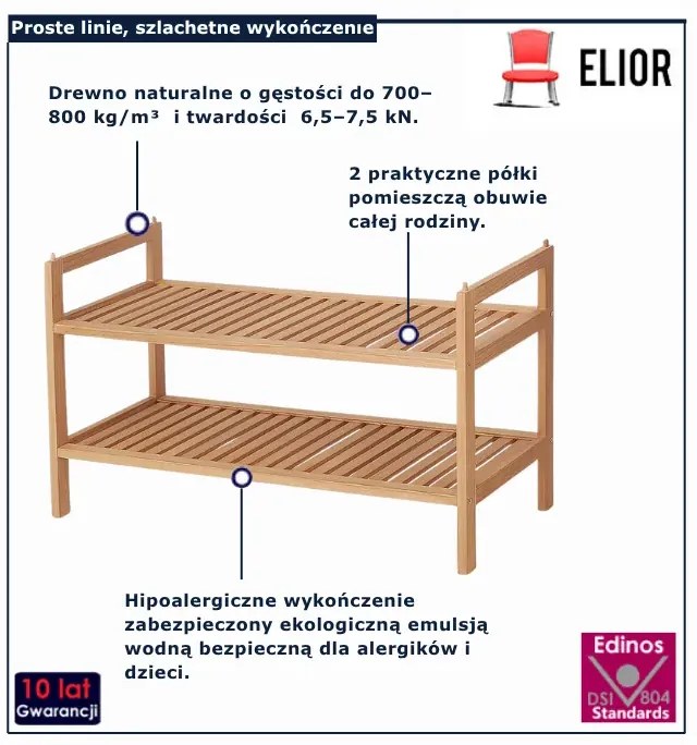 Drewniany stojak na obuwie W6-D26