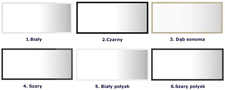 Prostokątne lustro LED w czarnej ramie M7-D18