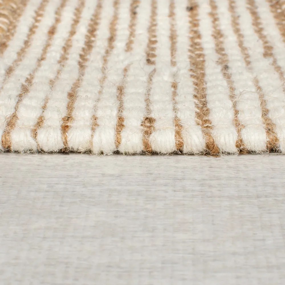 Fioletowo-naturalny chodnik z mieszanki juty tkany ręcznie 60x230 cm Medina Blocks – Flair Rugs