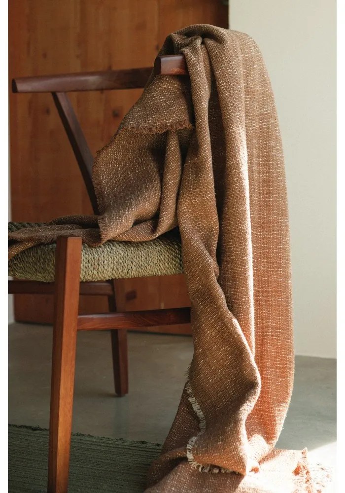 Bawełniany koc w kolorze ochry 130x180 cm Handloom – Lorena Canals