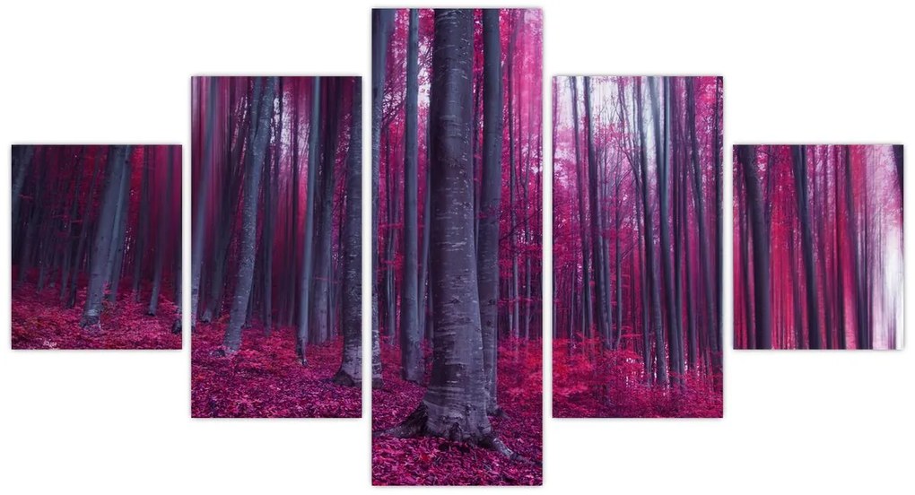 Obraz różowego lasu (125x70 cm)