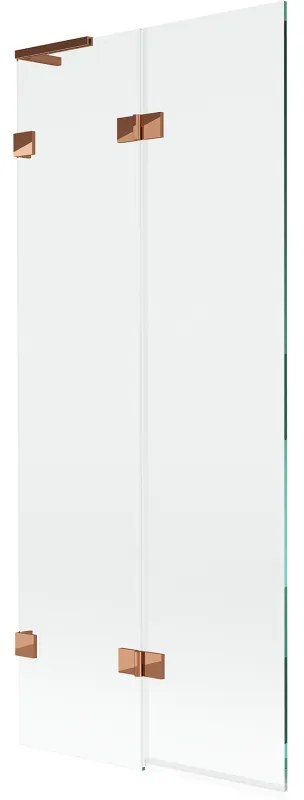 Mexen Lunar L parawan nawannowy 2-skrzydłowy lewy 80 x 150 cm, transparent, różowe złoto - 897L-080-100-60-00-L