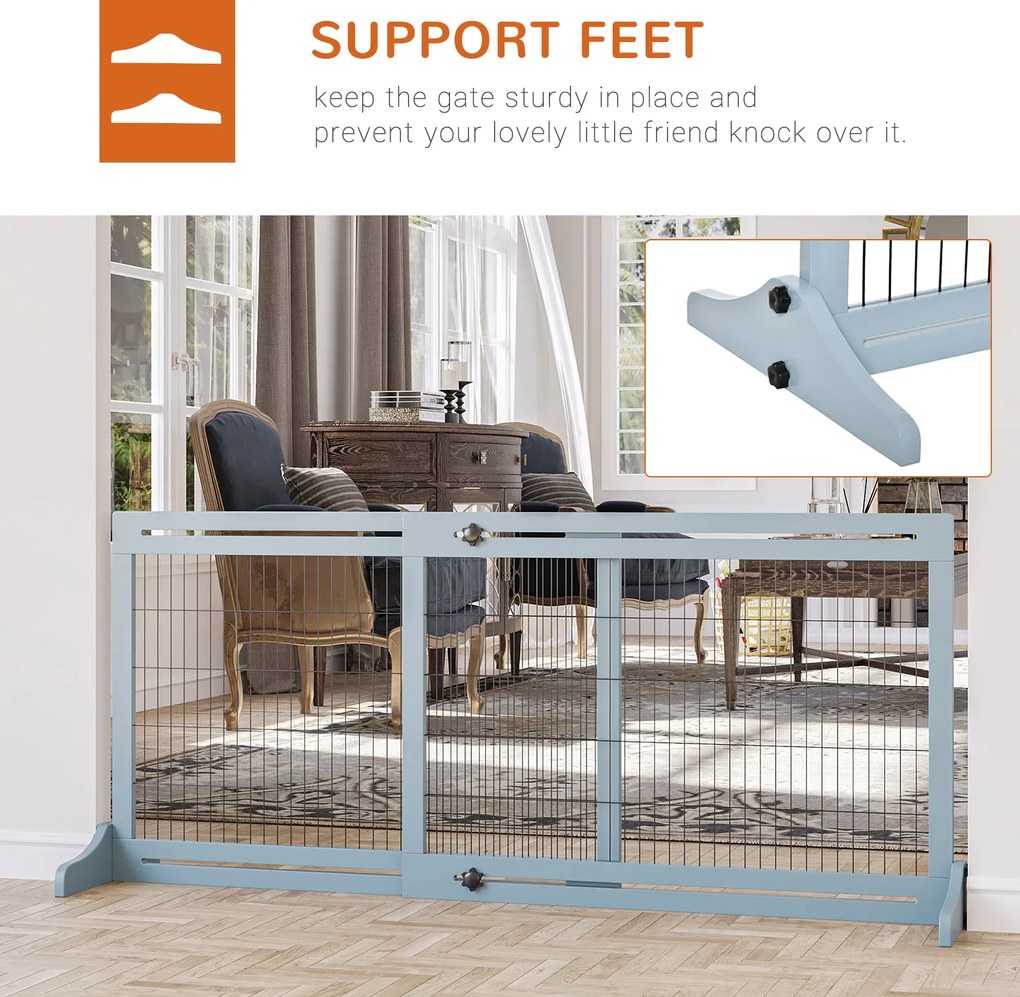 PawHut Brama Ochronna dla Psów na Schody Regulowana Wysokość Szaro-Czarna 180cm Wysoka | Aosom PL