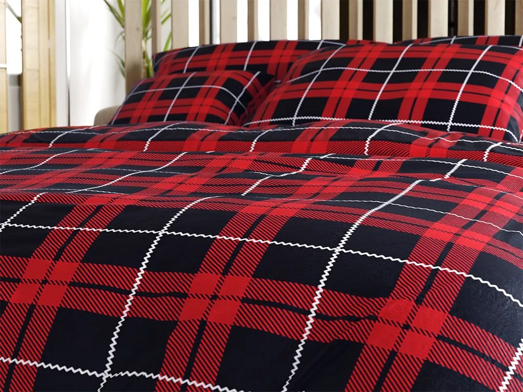 PrzytulneMieszkanie.pl PrzytulneMieszkanie.pl Pościel z mikropluszu ALBURY czerwona Rozmiar pościeli: 70 x 90 cm | 140 x 200 cm