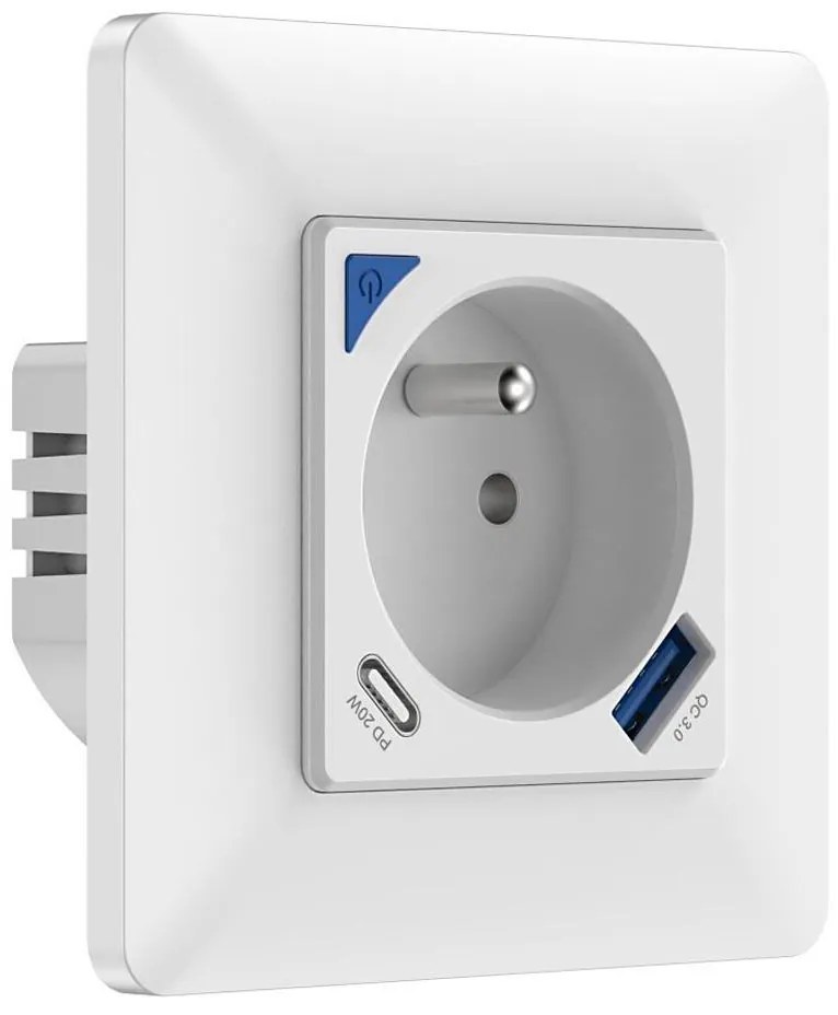 Immax NEO 07800L - Inteligentne gniazdo 16A/230V + 1xUSB-A+1xUSB C