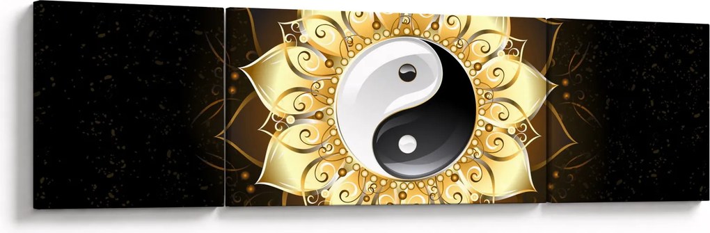 Obraz - Złoty Yin-Yang (170x50 cm)