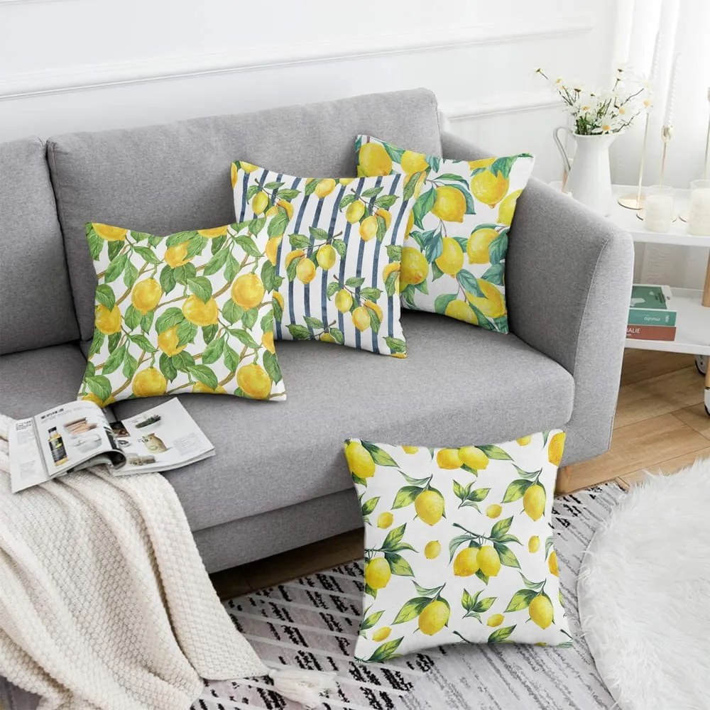 Poszewki na poduszki zestaw 4 szt. 43x43 cm Lemons – Mila Home