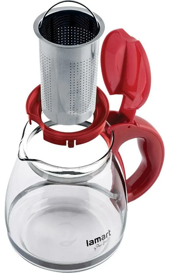 Lamart LT7074 czajnik Verre, 1,5 l, czerwony