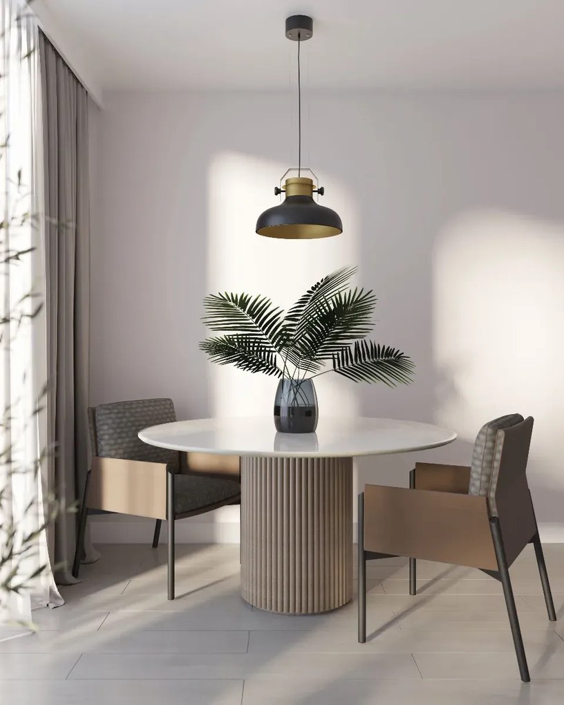 Lampa wisząca STEALLE czarna/złota ELTAP