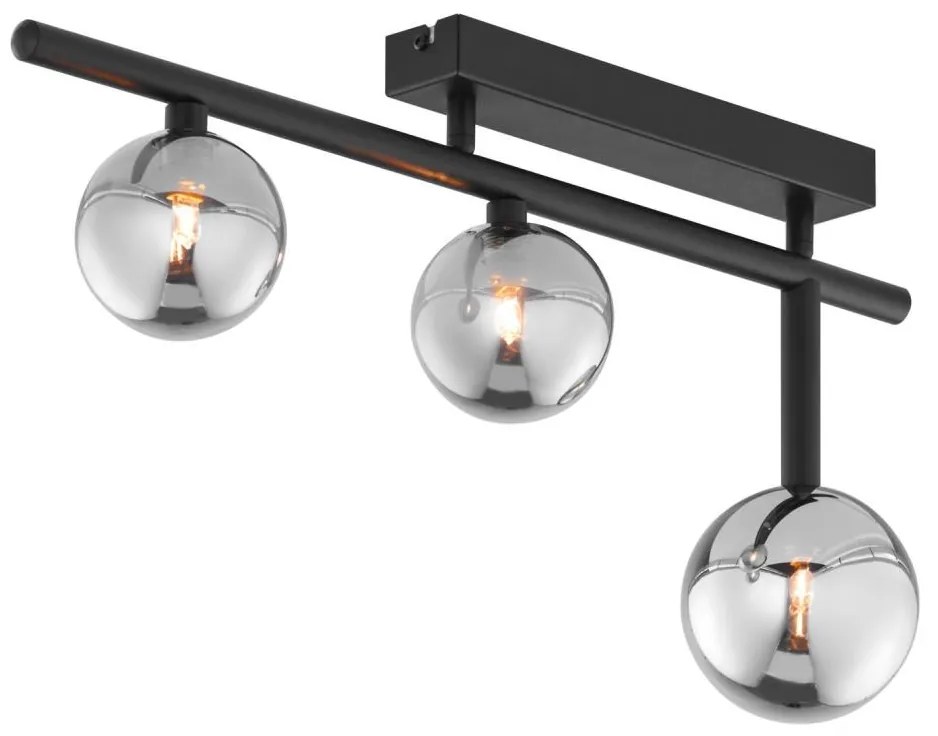 Jupiter 1907 - Przysufitowy żyrandol NEPTUN 3xG9/14W/230V czarny/przydymiony szary