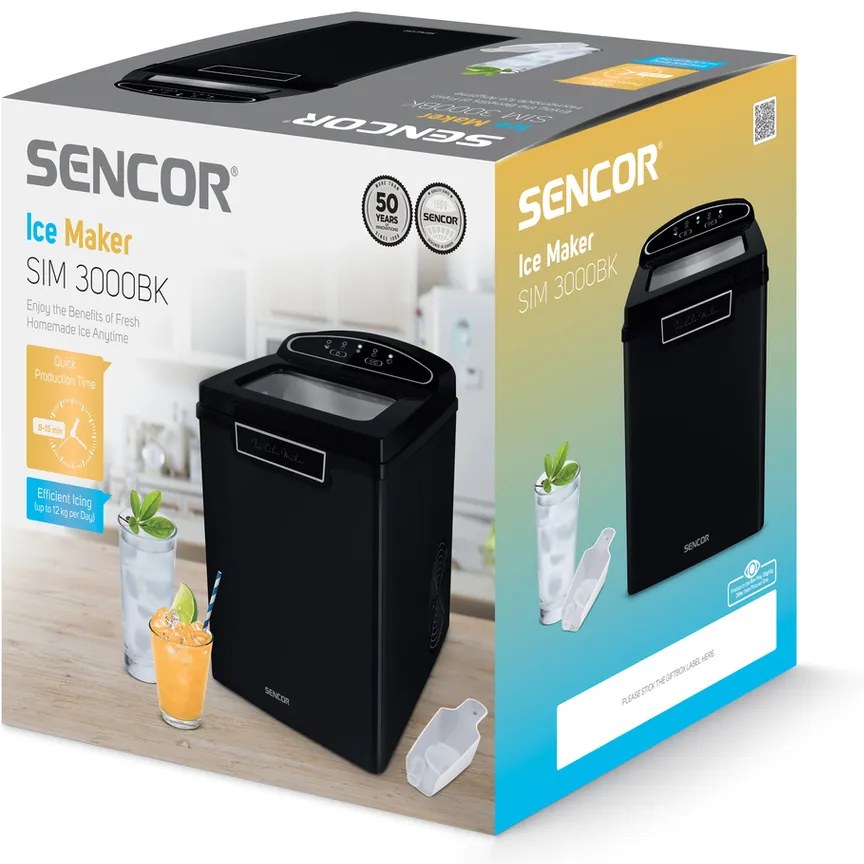 Sencor SIM 3000BK kostkarka do lodu,  czarny