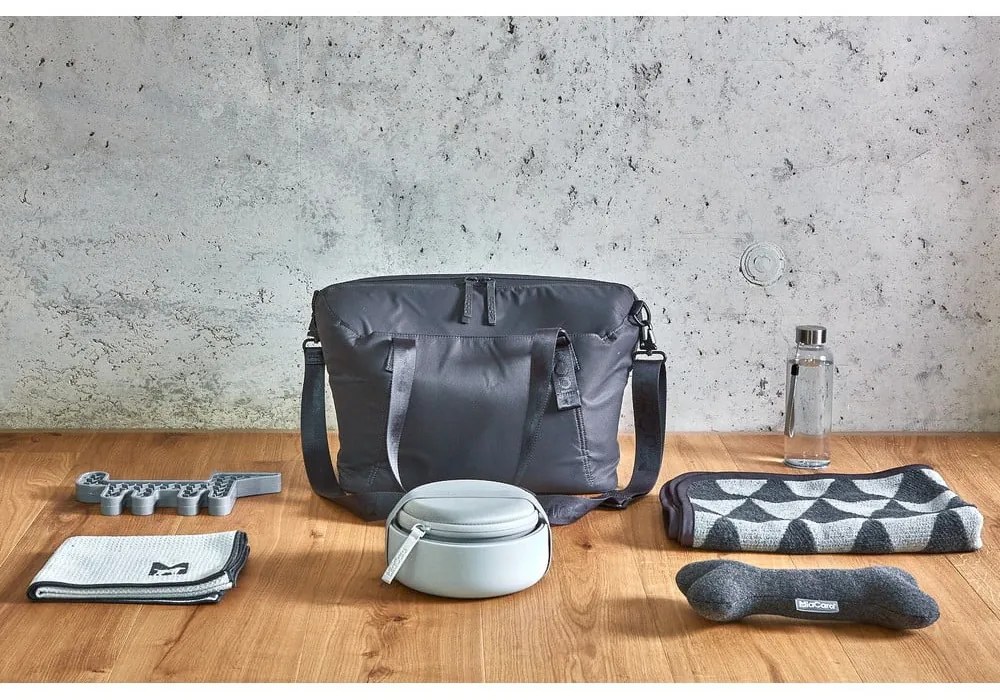 Silikonowy zestaw misek podróżnych dla psów ø 19 cm Bento Concrete/Slate – MiaCara