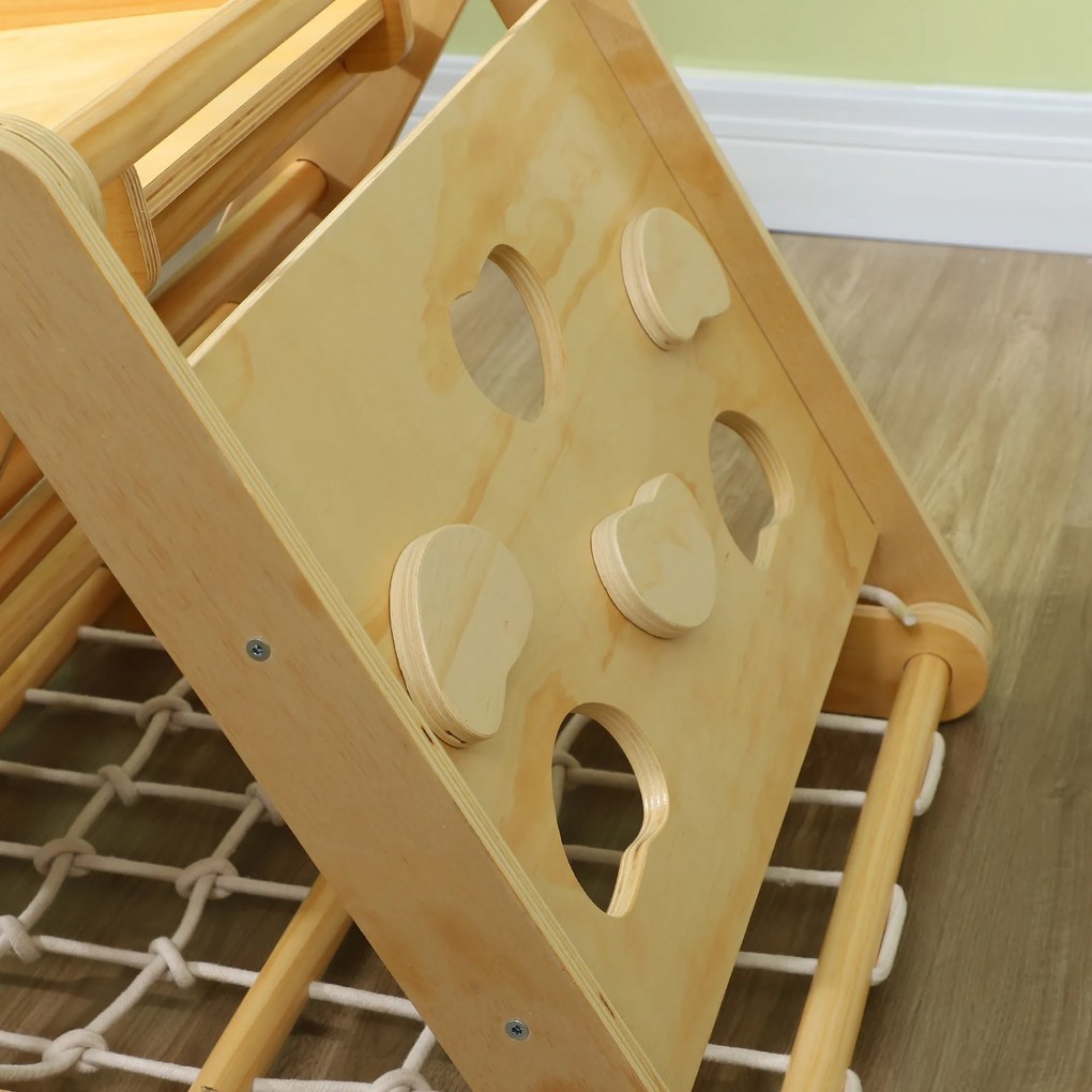 AIYAPLAY 7w1 trójkąt wspinaczkowy Montessori z zjeżdżalnią — wielobarwny