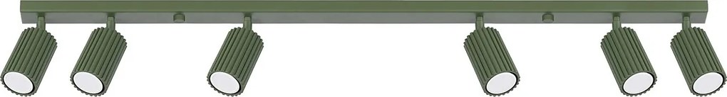 Lampa Sufitowa Minimalistyczny Karbon, Aluminium - 6 Źródło - L.117 X H.16.5 Cm - Zielony Oliwkowy