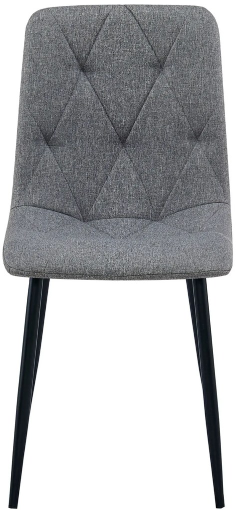 Ciemnoszare pikowane krzesło tapicerowane tkaniną T7-R85