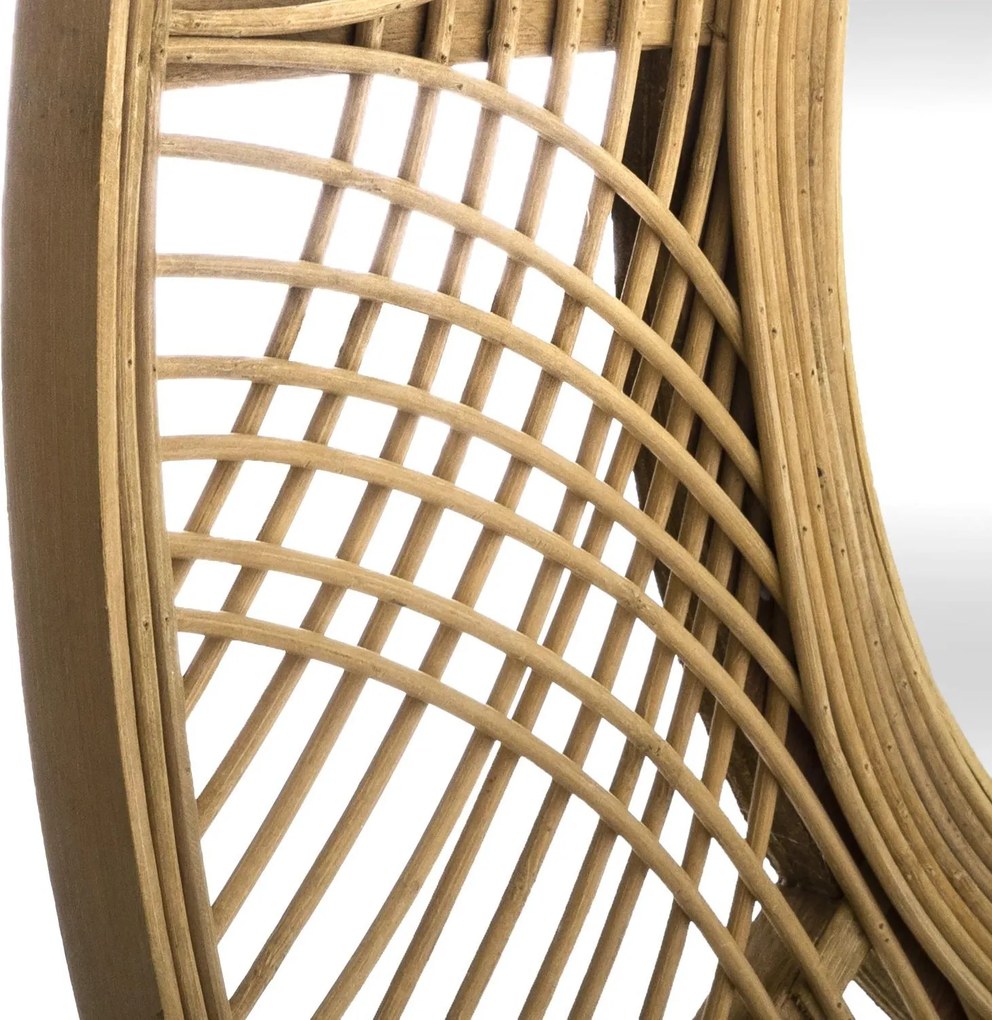 Lustro boho w bambusowej ramie INA, Ø 70 cm