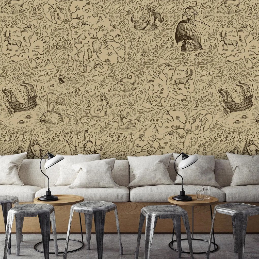 Fototapeta - Mapa w stylu vintage (196x136 cm)