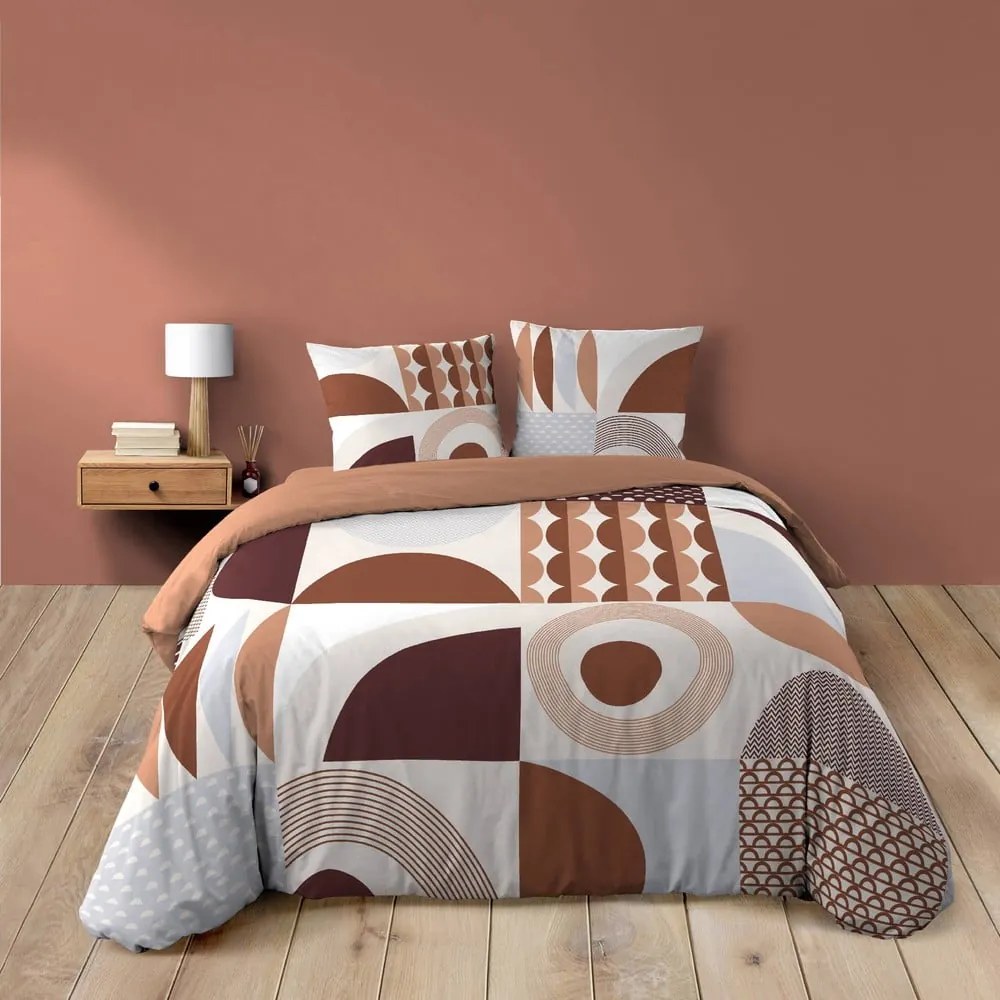 Bawełniana pościel dwuosobowa w kolorze terakoty 240x220 cm Gemma – douceur d'intérieur