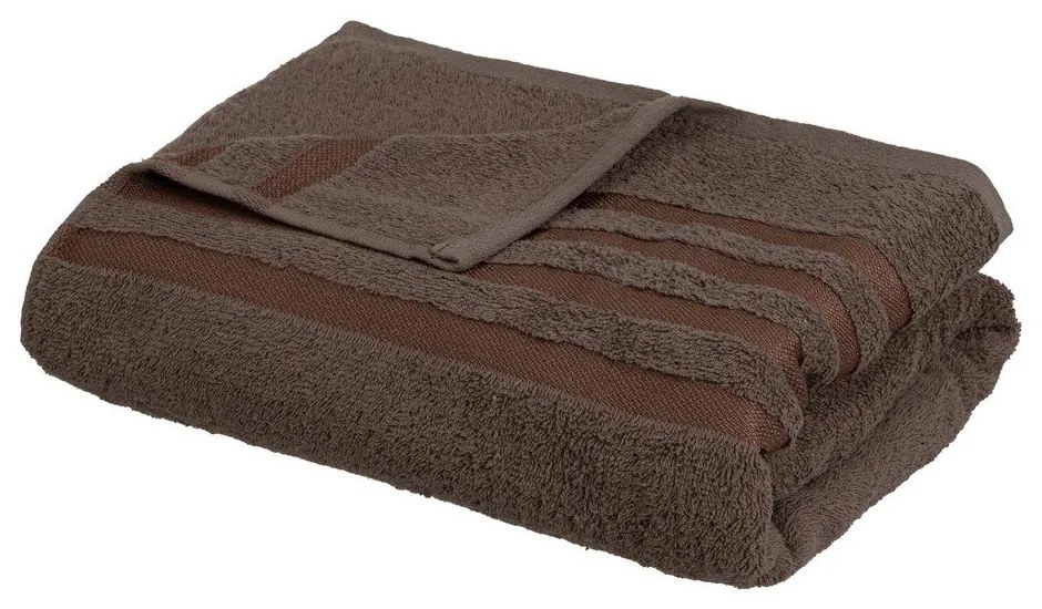 Brązowy bawełniany ręcznik kąpielowy frotte 100x150 cm Simple – Casa Selección