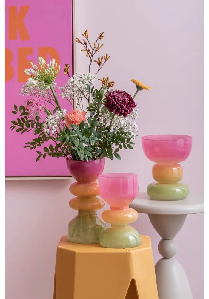 Pomarańczowy/różowy szklany wazon (wysokość 20,5 cm) Funky Vibes – PT LIVING