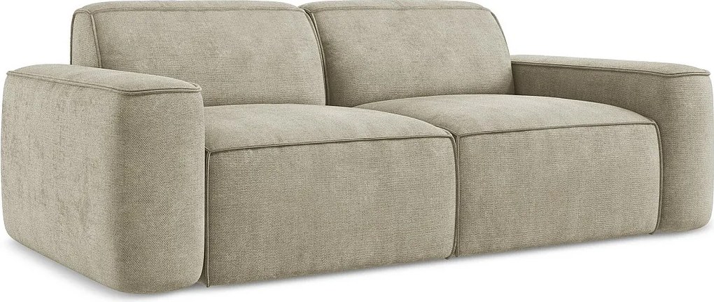 3-osobowa kanapa modułowa - z tkaniny szenilowej - beżowy - OMAO