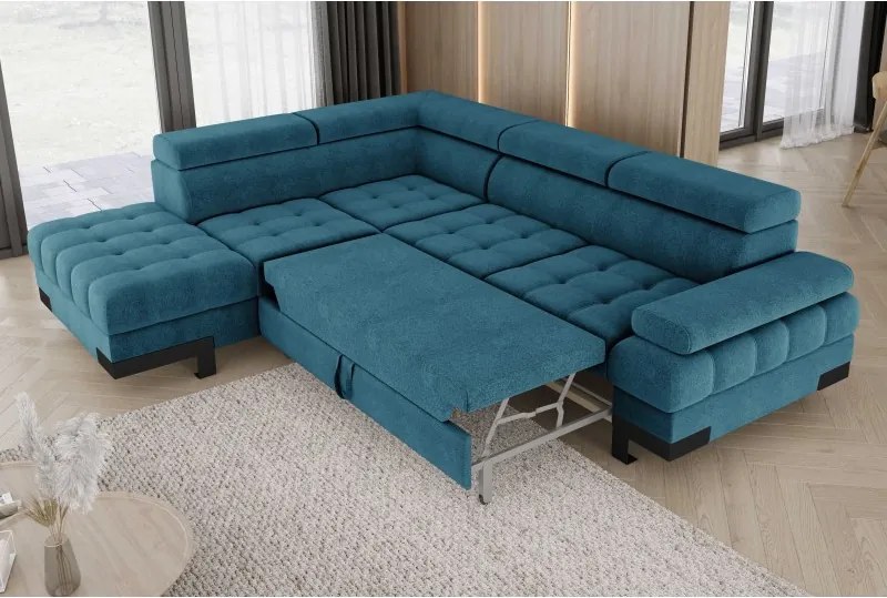 Narożnik SELVA L z funkcją spania i pojemnikiem WERSAL