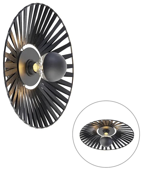 Rustykalna lampa ścienna czarna 40 cm - Leia