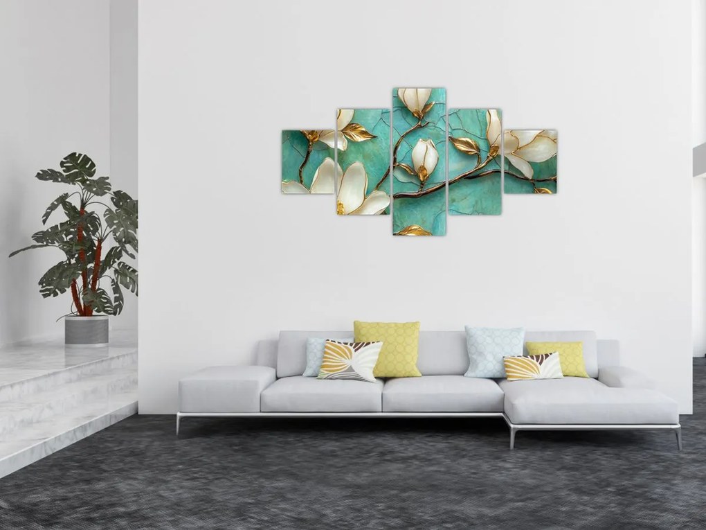 Obraz - 3D magnolie (125x70 cm)