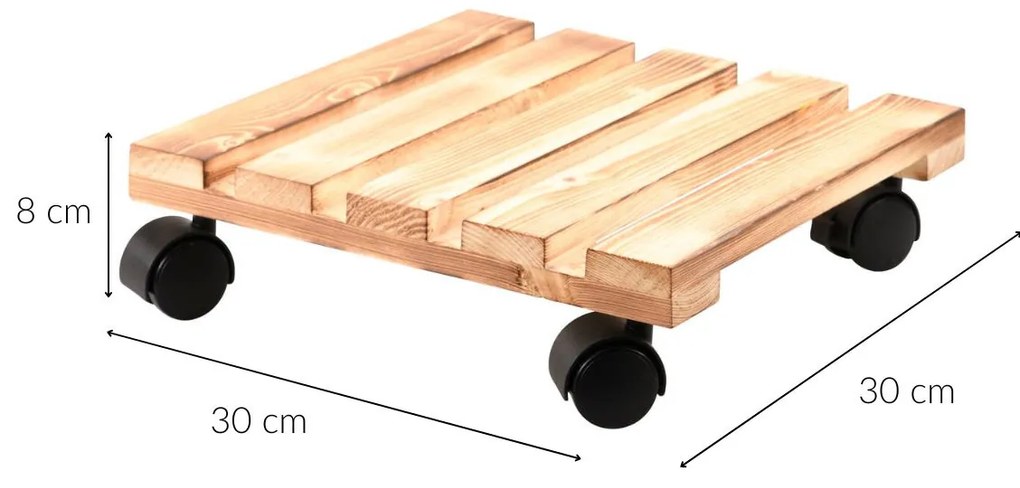 Mobilna podstawka pod donicę, drewno sosnowe, 100 kg