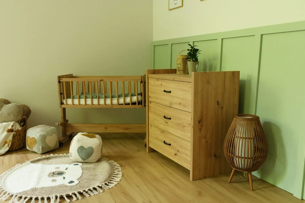 Łóżeczko kołyska KAJA 5w1 dąb dostawne LITTLE SKY