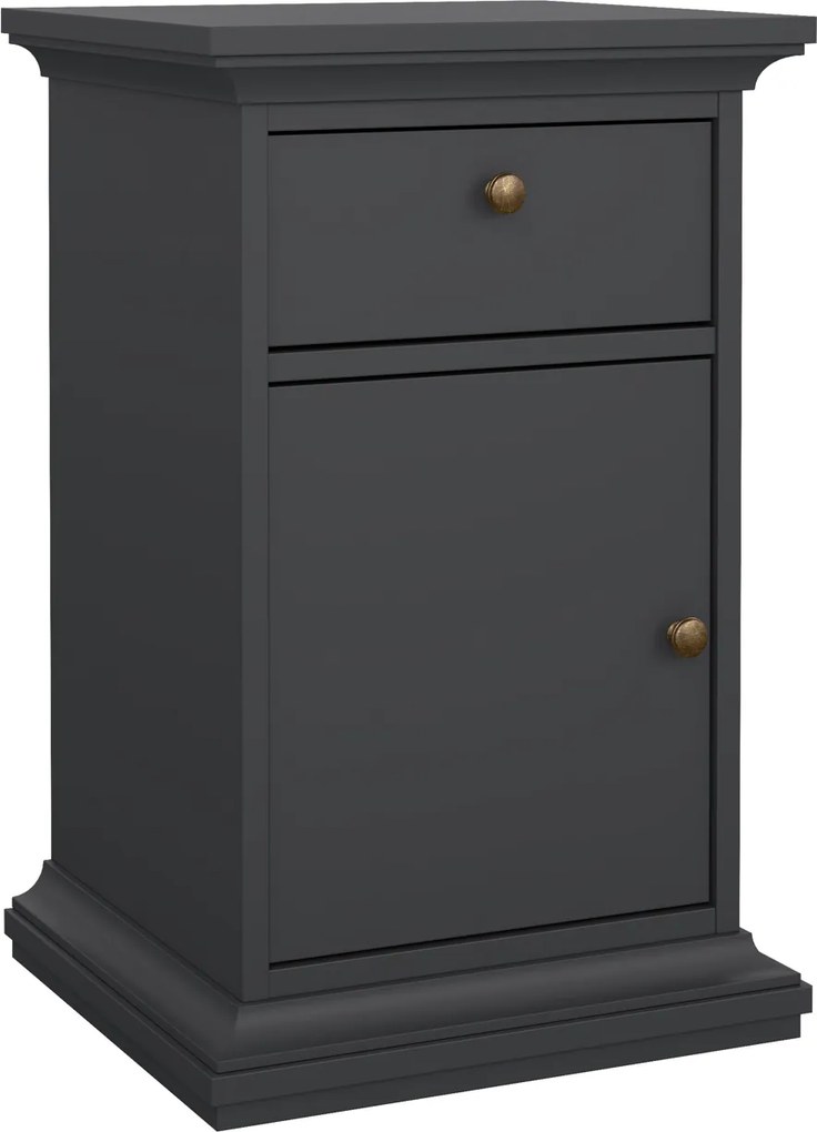 Wąska szafka nocna z szufladą Paris, kolor szary