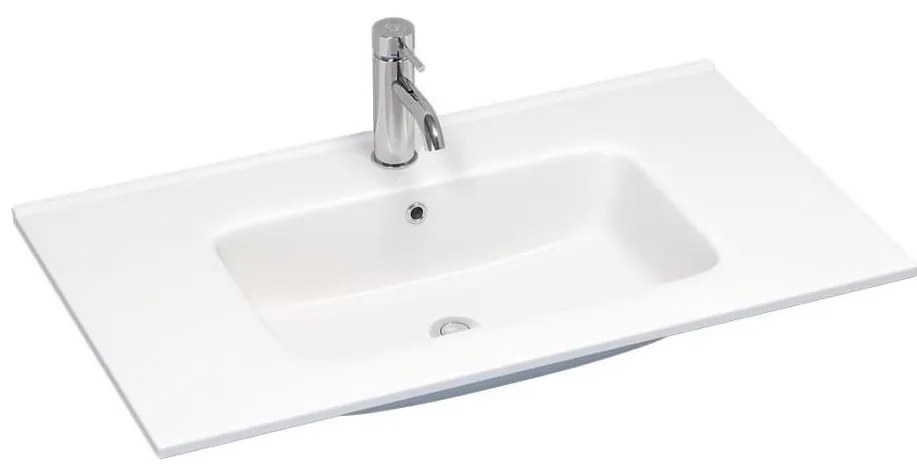 BATH DELUXE 06-080-27-11-00 - Umywalka wpuszczana LILLESNAD 81x46 cm ceramika/biała