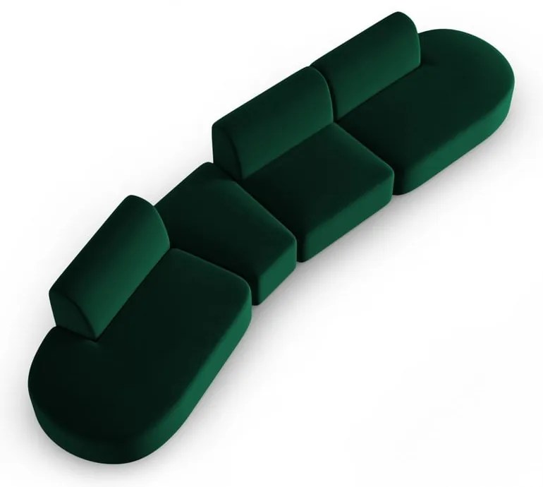 Zielona aksamitna sofa lewostronna 428 cm Paolo – Milo Casa