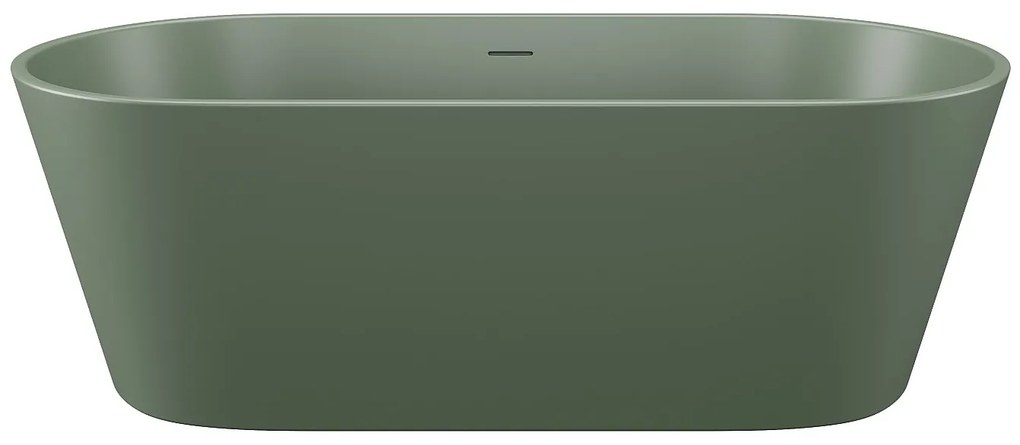 Wanna wolnostojąca owalna - 255 l - 159 x 74 x 56 cm - Oliwkowa zieleń matowa - Akryl - LUZECA