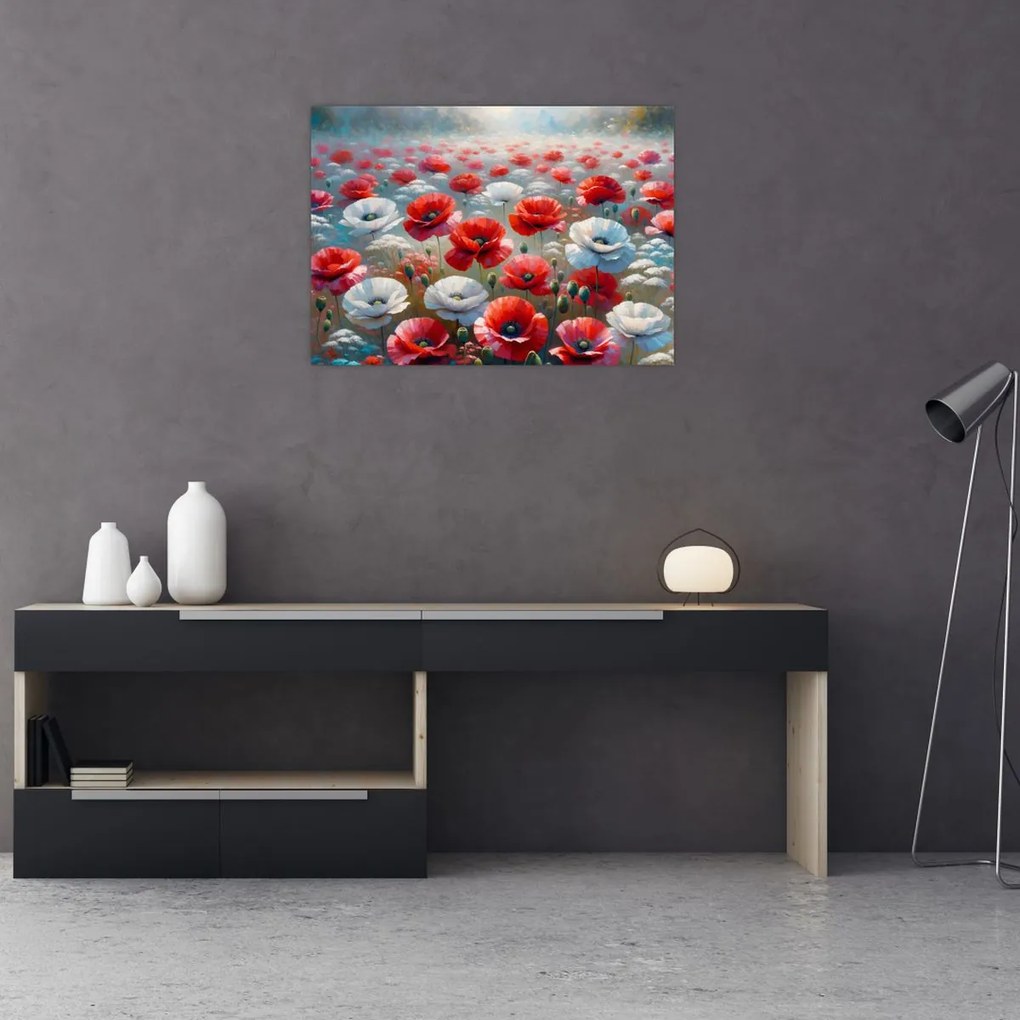 Obraz - Pole maków (70x50 cm)