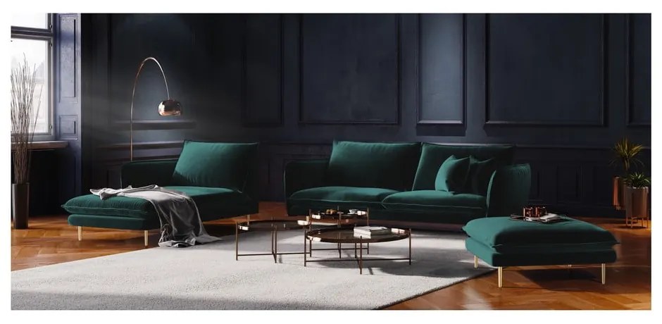 Morska aksamitna sofa Cosmopolitan Design Florence, 160 cm
