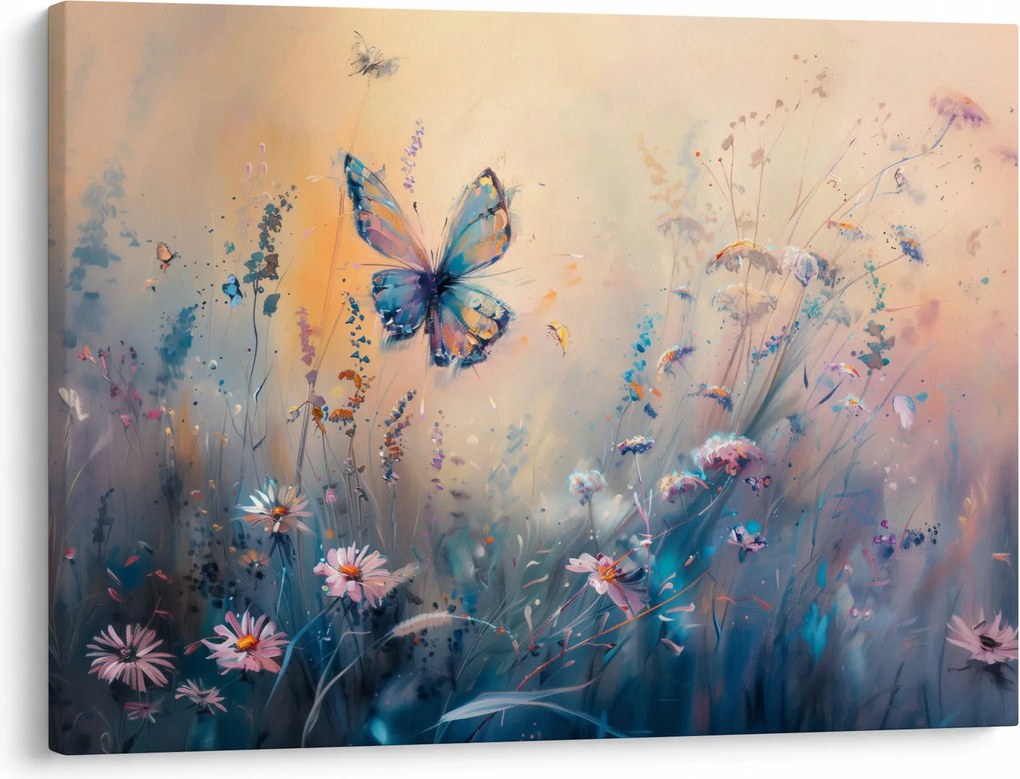 Obraz - Łąka z motylem II (70x50 cm)