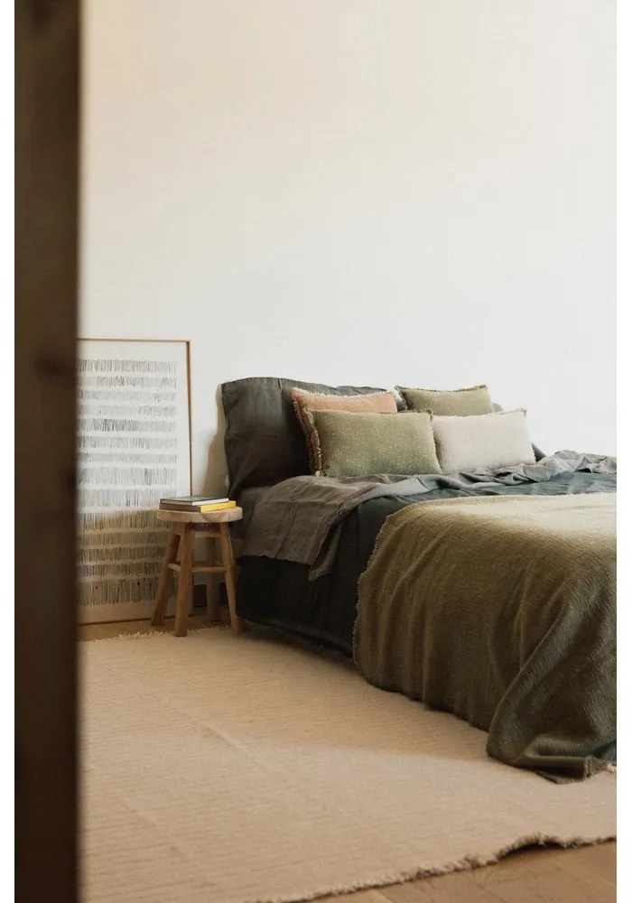 Bawełniany koc w kolorze khaki 130x180 cm Handloom – Lorena Canals