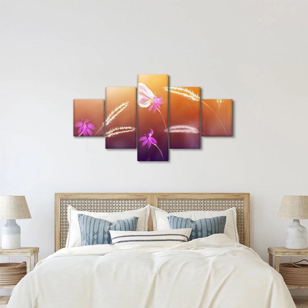 Obraz - Różowy motyl (125x70 cm)