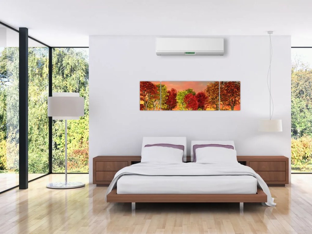 Obraz - Kolorowe drzewa (170x50 cm)