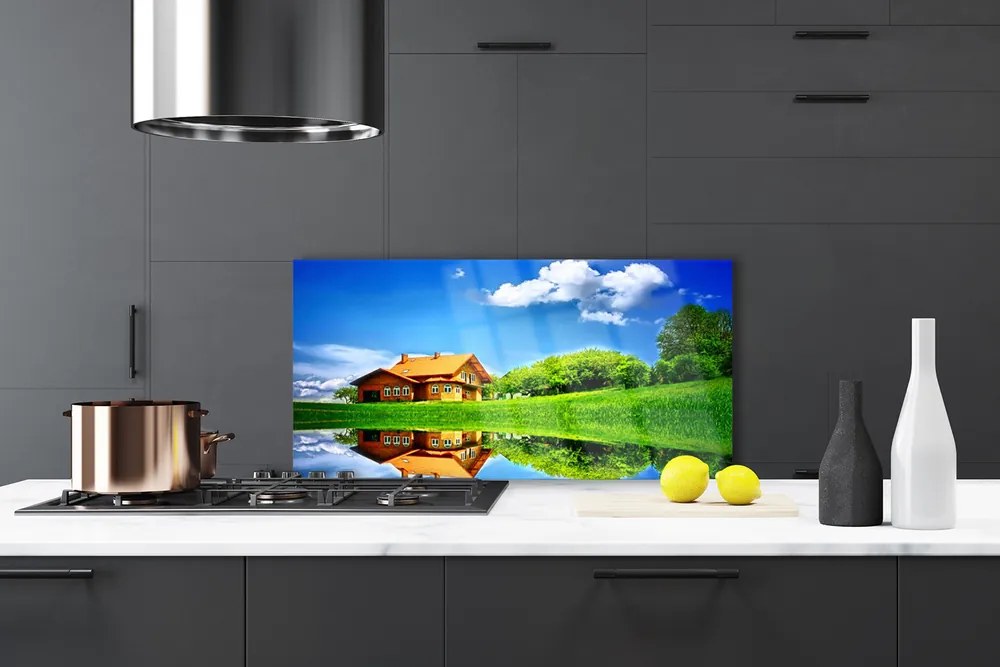 Szkło Ozdobne do Kuchni Domek Nad Cichym Jeziorem