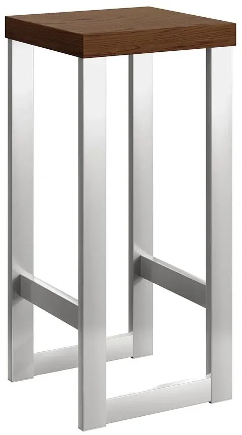 Czarny drewniany taboret loft Tida 7X