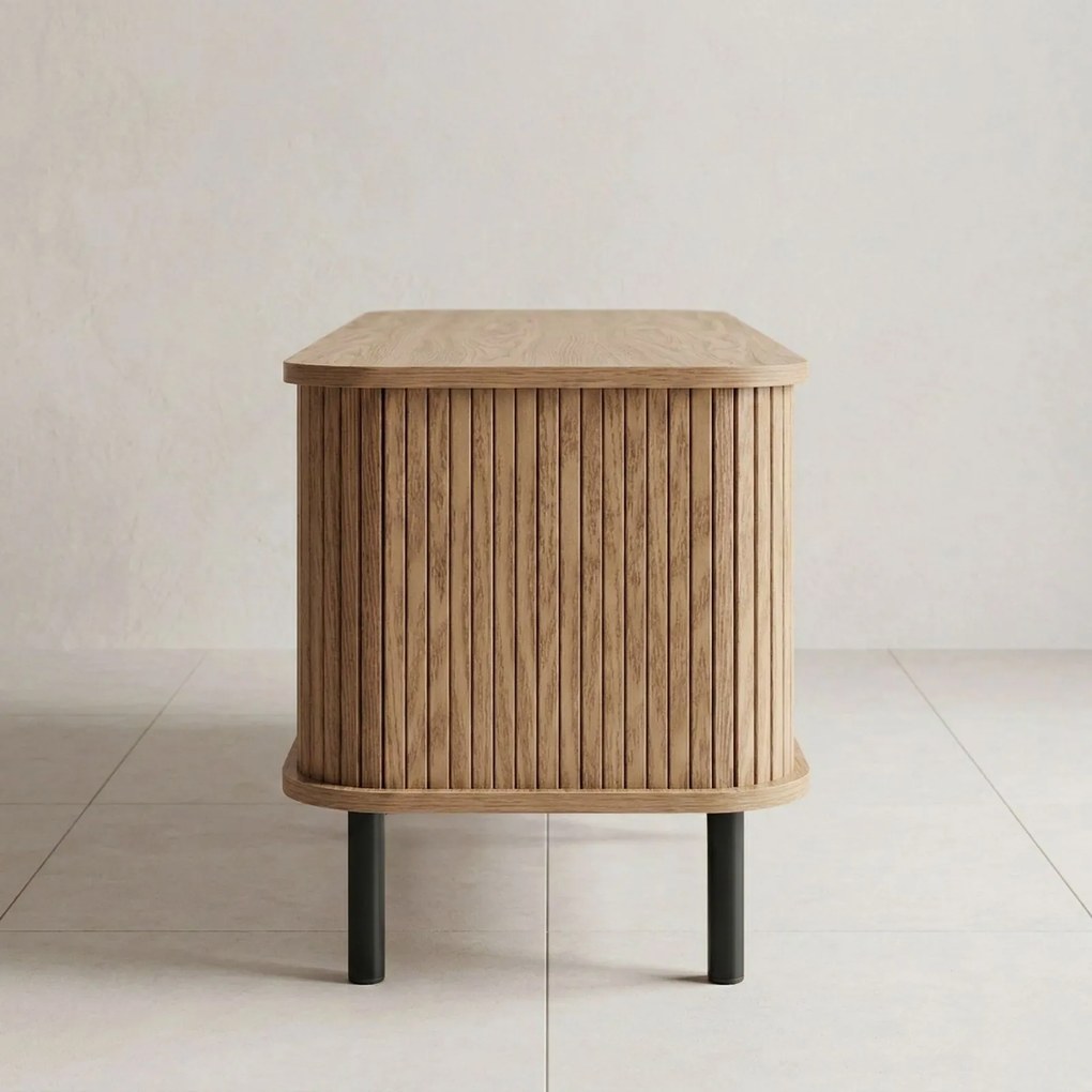 Szafka rtv ryflowana SCAVA, 140 x 40 x 46 cm