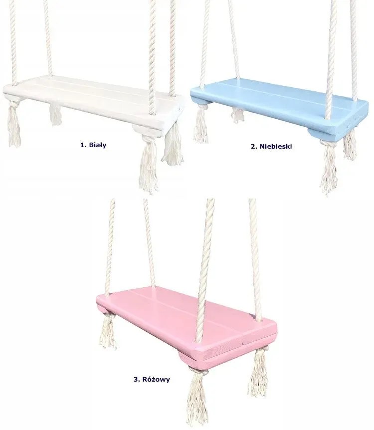 Biała huśtawka dla dzieci N5-G48