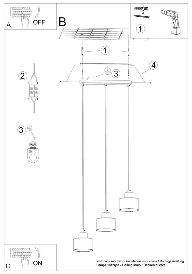 Czarna lampa wisząca ø 12 cm Alastro – Nice Lamps