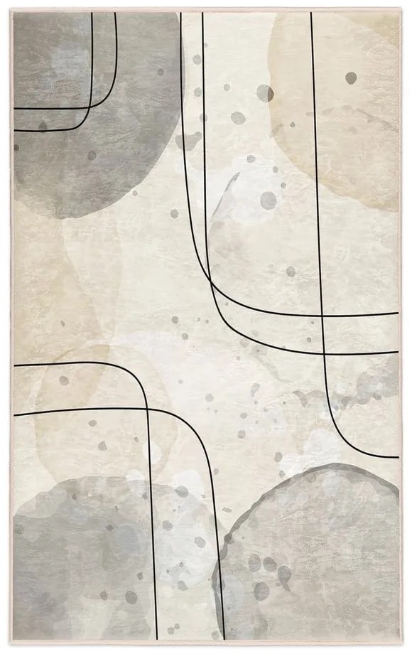 Szaro-kremowy dywan odpowiedni do prania 120x180 cm Simple Lines – Mila Home