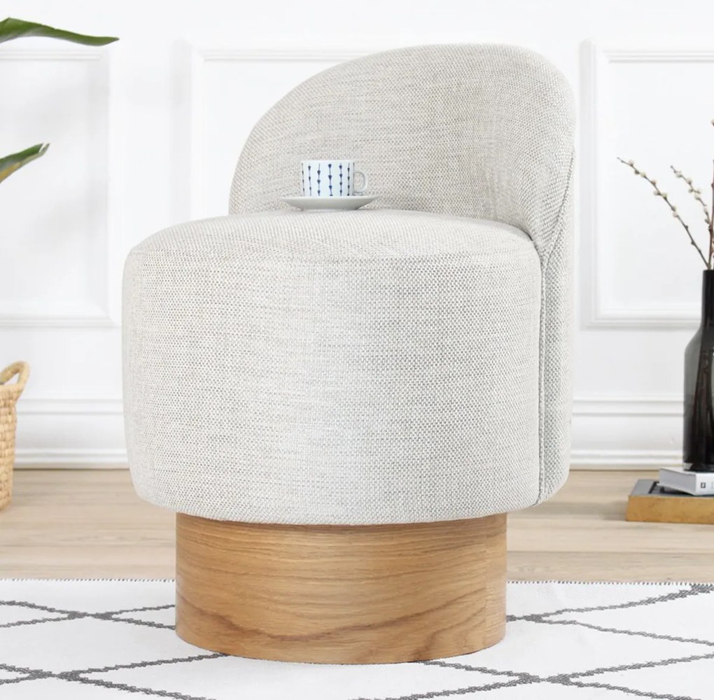 Taboret Barren Puf Light Grey