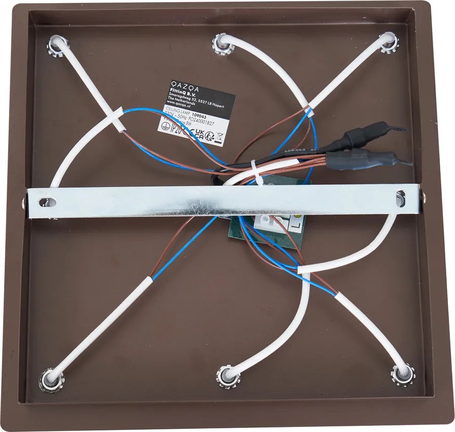 Designerska lampa sufitowa brązowa z brązowym szkłem 9-punktowa - Athens