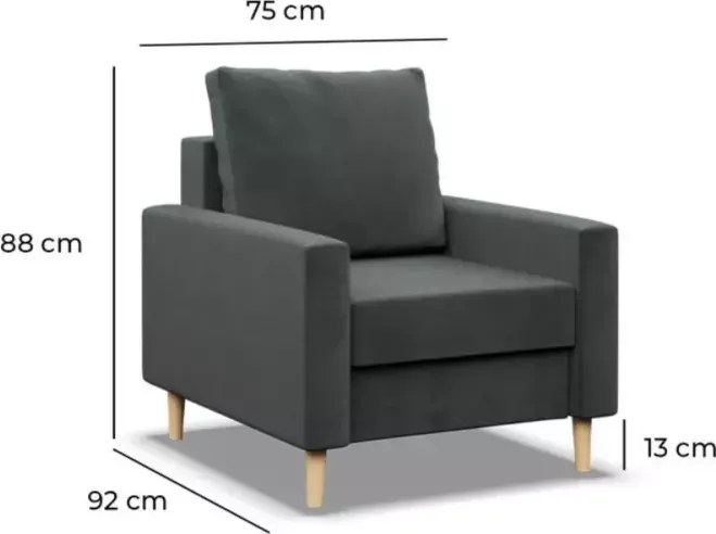 Fotel nowoczesny Stivo – wygodny, designerski, skandynawski styl, poduszka dwustronna